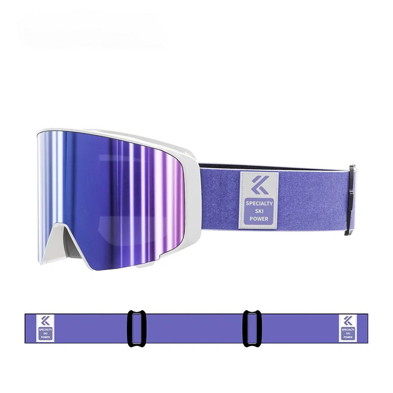 Lila/vita skidglasögon Alpine Vision med lila linser