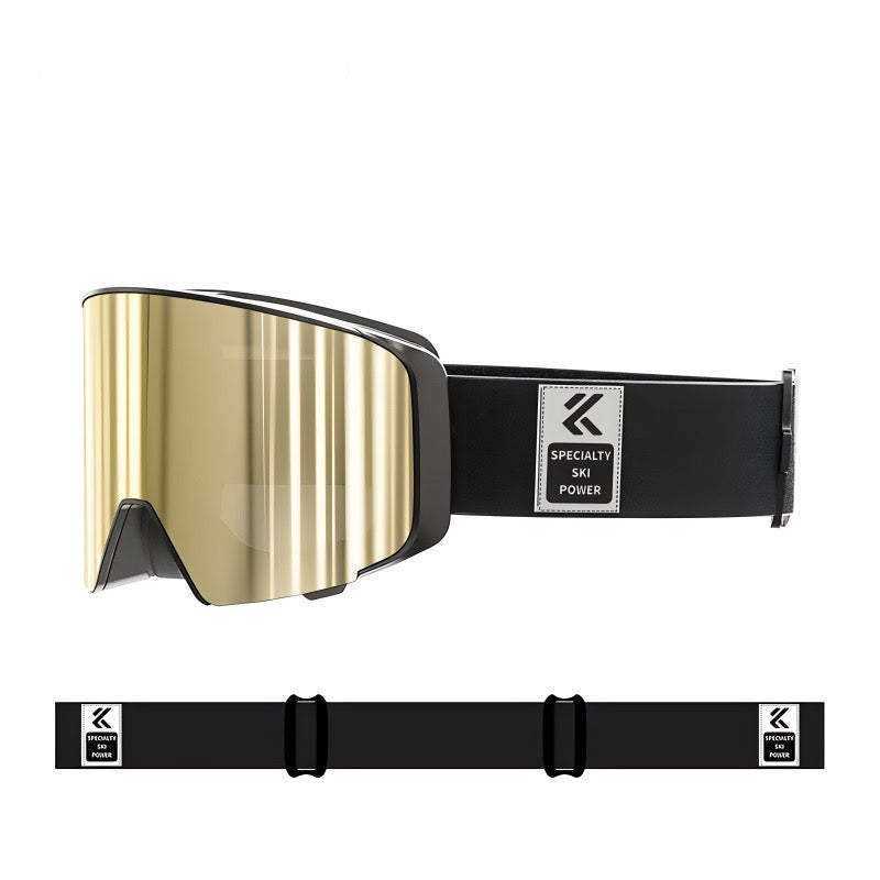 svarta skidglasögon Alpine Vision med Guldiga linser