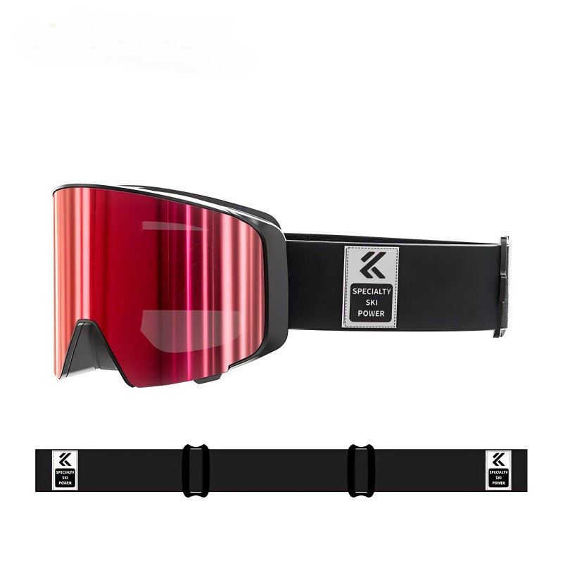 svarta skidglasögon Alpine Vision med Röda linser

